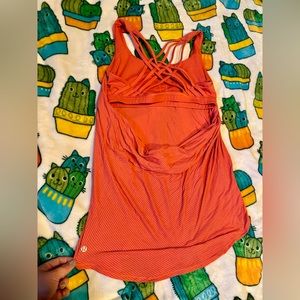 lululemon free to be wild tank to with bra orange